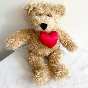 Vintage 1995 Benheart Ganz Plush Teddy Bear Red Heart Valentines Day